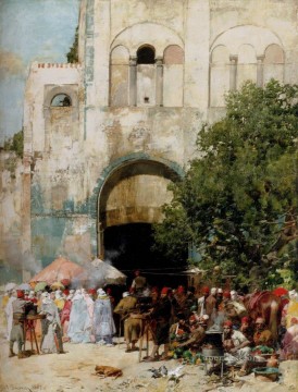 Alberto Pasini Painting - Día de mercado Constantinopla Alberto Pasini